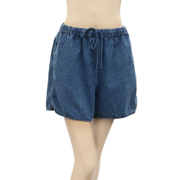 Nili Lotan Tilly Cotton Chambray Shorts High Waisted Deep Indigo XS New 255585 - Picture 5 of 9